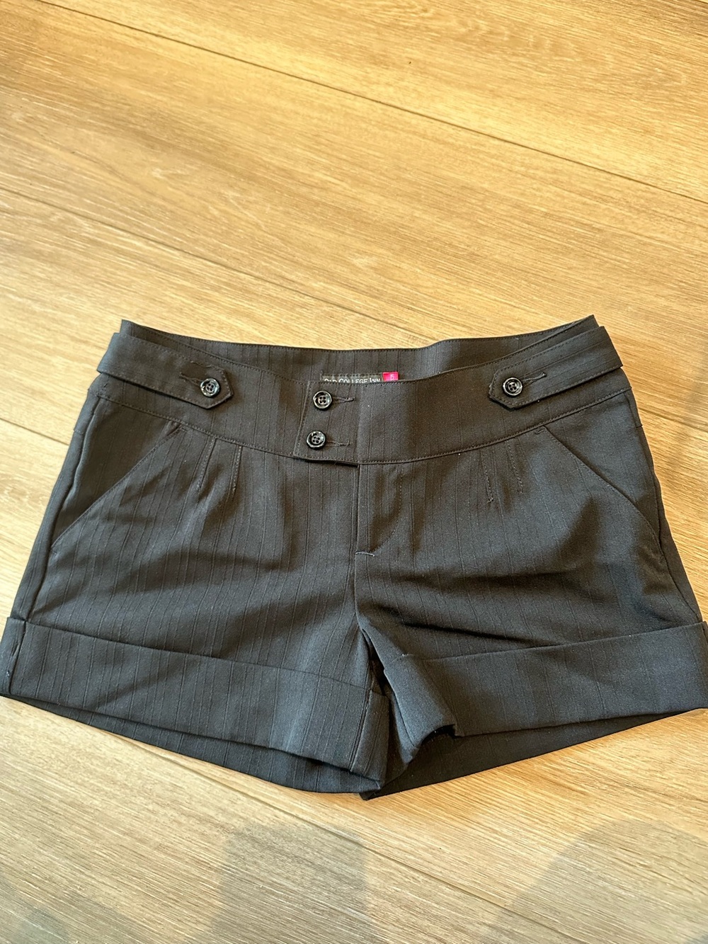 Vintage black mini pinstripe shorts